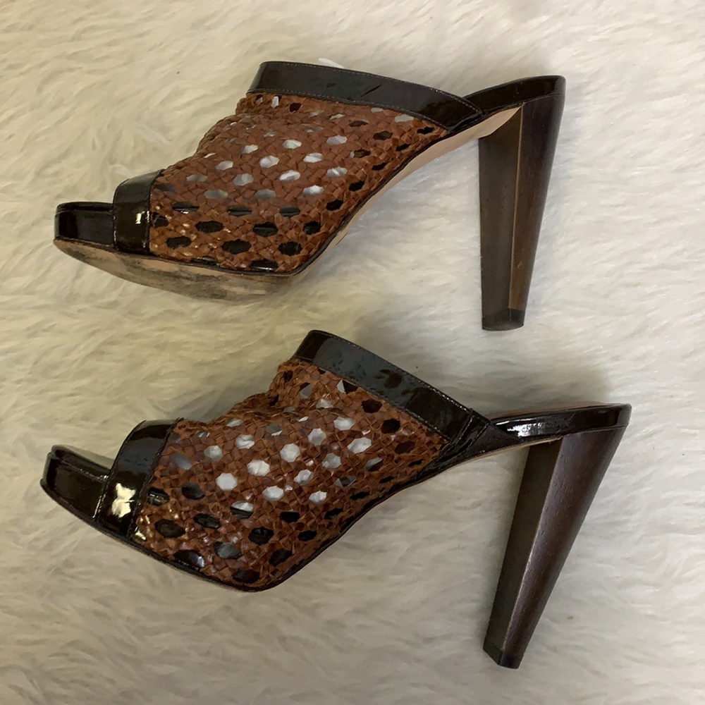 Cole Haan Brown Peep Toe Heels - Picture 6 of 13